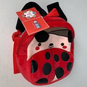 NWT Kakoo plush 3-D cartoon ladybug toddler/preschool backpack for school/travel